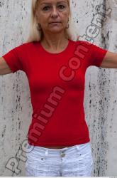 Upper Body Woman White Casual T shirt Average